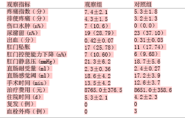 吻合器痔上黏膜环切钉合术加外痔切除术治疗混