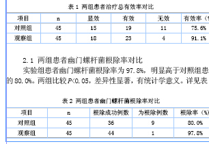 幽门螺杆菌阳性胃溃疡应用序贯疗法和标准三联