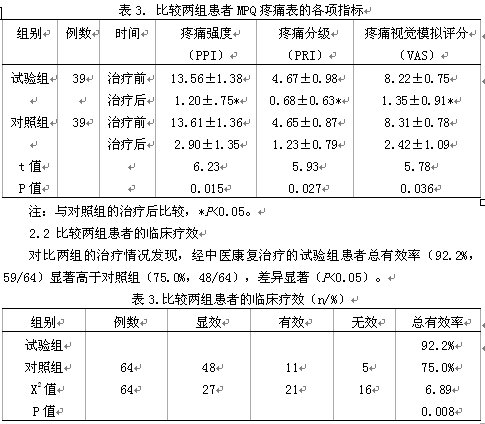 中医康复治疗神经根型颈椎病128例分析