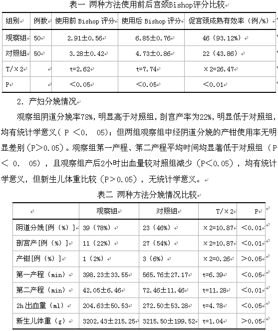 昆布条用于足月妊娠促宫颈成熟的临床效果研究