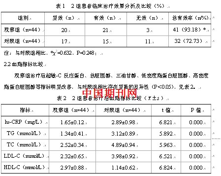 阿托伐他汀钙片对冠心病合并高脂血症调脂疗效观察